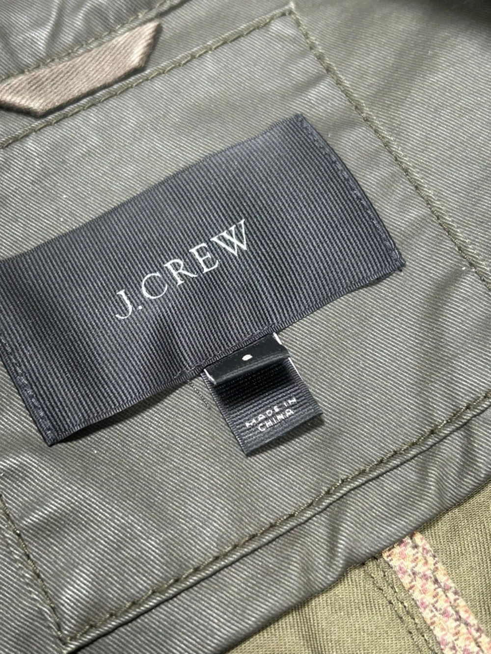 J Crew Downtown Field Jacket Women’s Small Waxed Cotton Army Green Military Snap